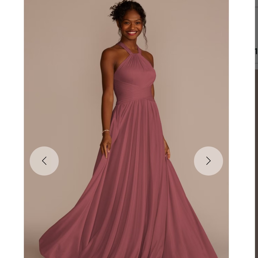 David's Bridal bridesmaid dress F19931 Chianti